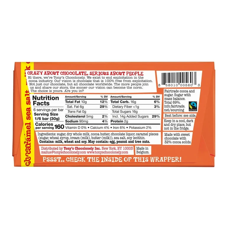 Chocolate Tony’s Caramelo Salado 180g
