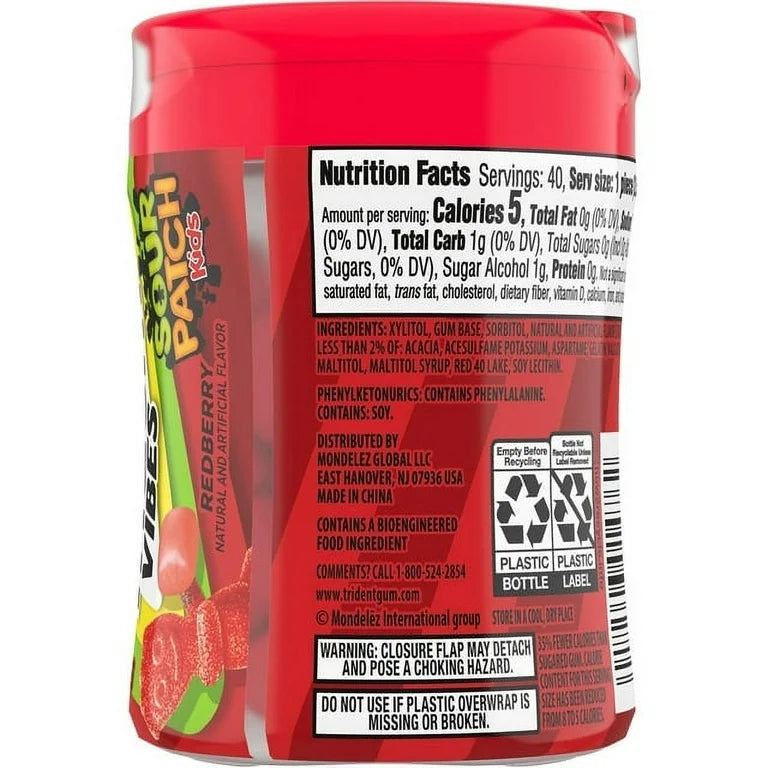 Chicles Trident Sour Patch Redberry x40 Unidades