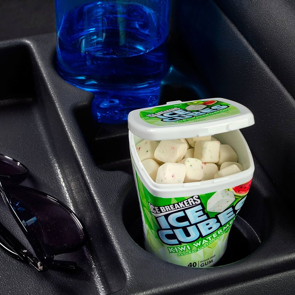 Chicles Ice Cubes Sin Azúcar Kiwi Sandía x40 Unidades