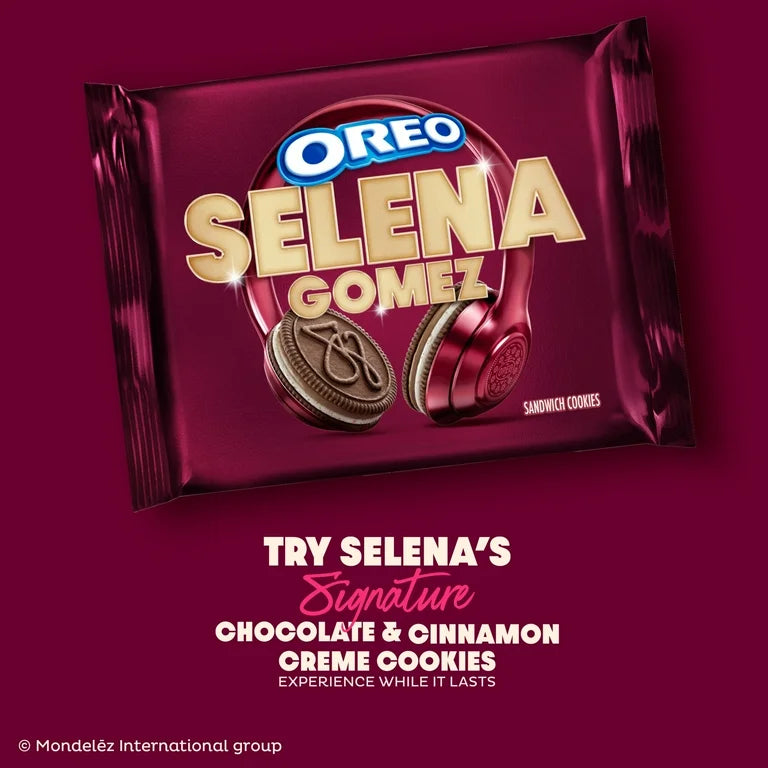 EDICIÓN LIMITADA: Oreo Cinnamon & Chocolate Selena Gomez Tamaño Grande 303g
