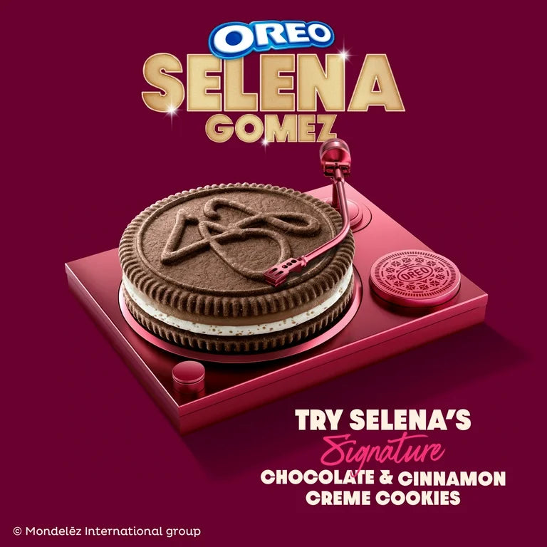 EDICIÓN LIMITADA: Oreo Cinnamon & Chocolate Selena Gomez Tamaño Grande 303g