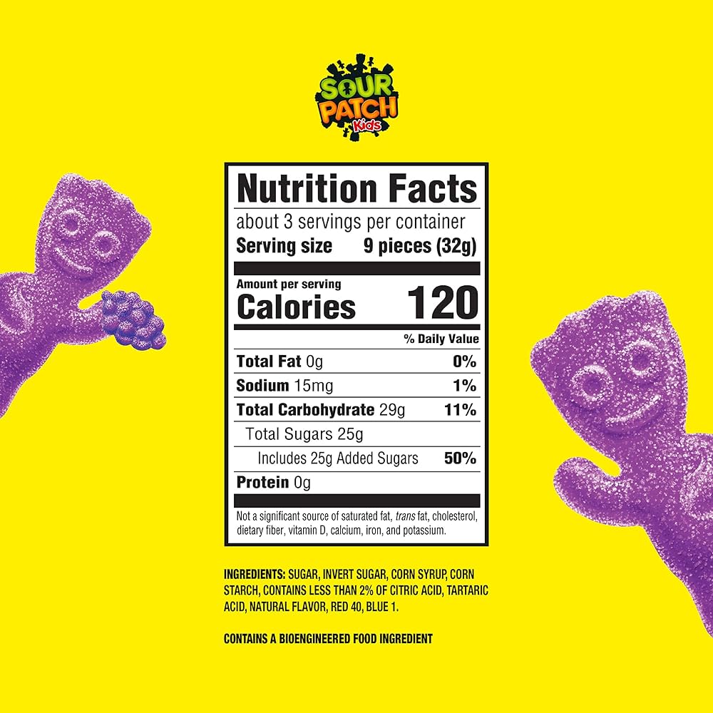 Gomitas Sour Patch Uva 100g