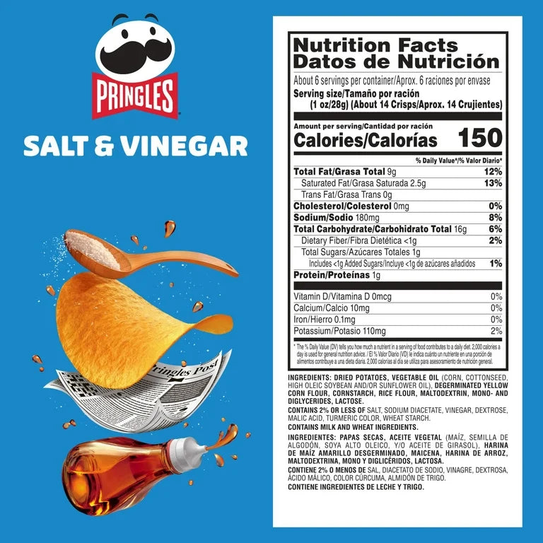Pringles Sal y Vinagre 155g