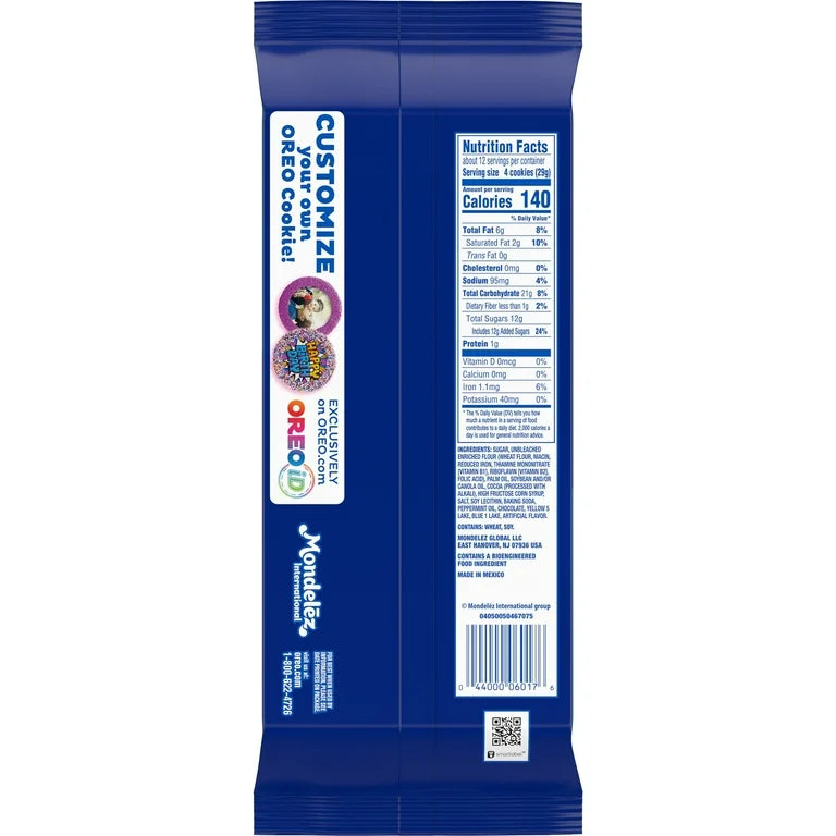 Oreo Thins Menta Tamaño Grande 333g