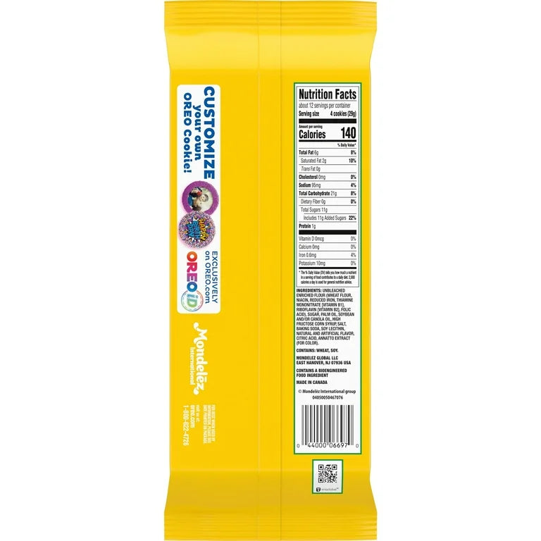 Oreo Thins Limón Tamaño Grande 333g