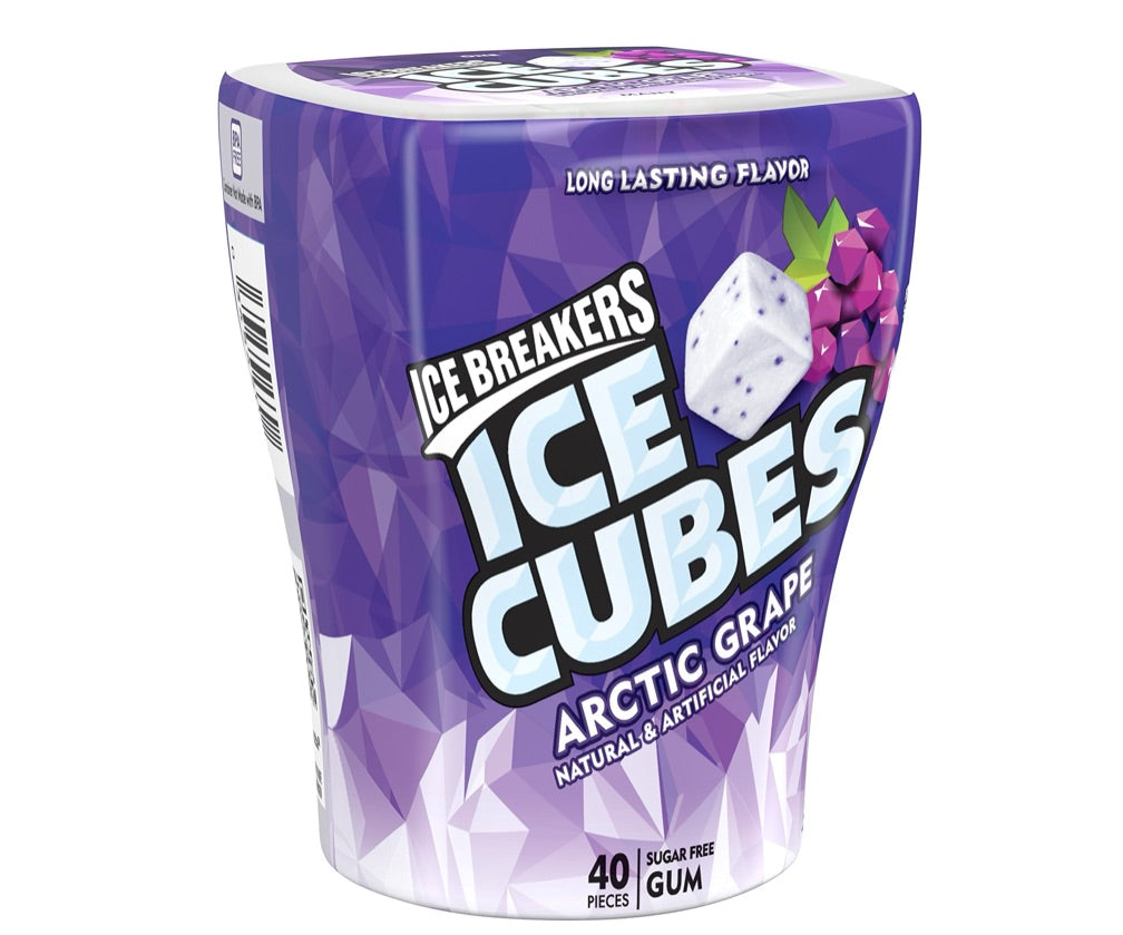 Chicles Ice Cubes Artic Grape x 40 Unidades