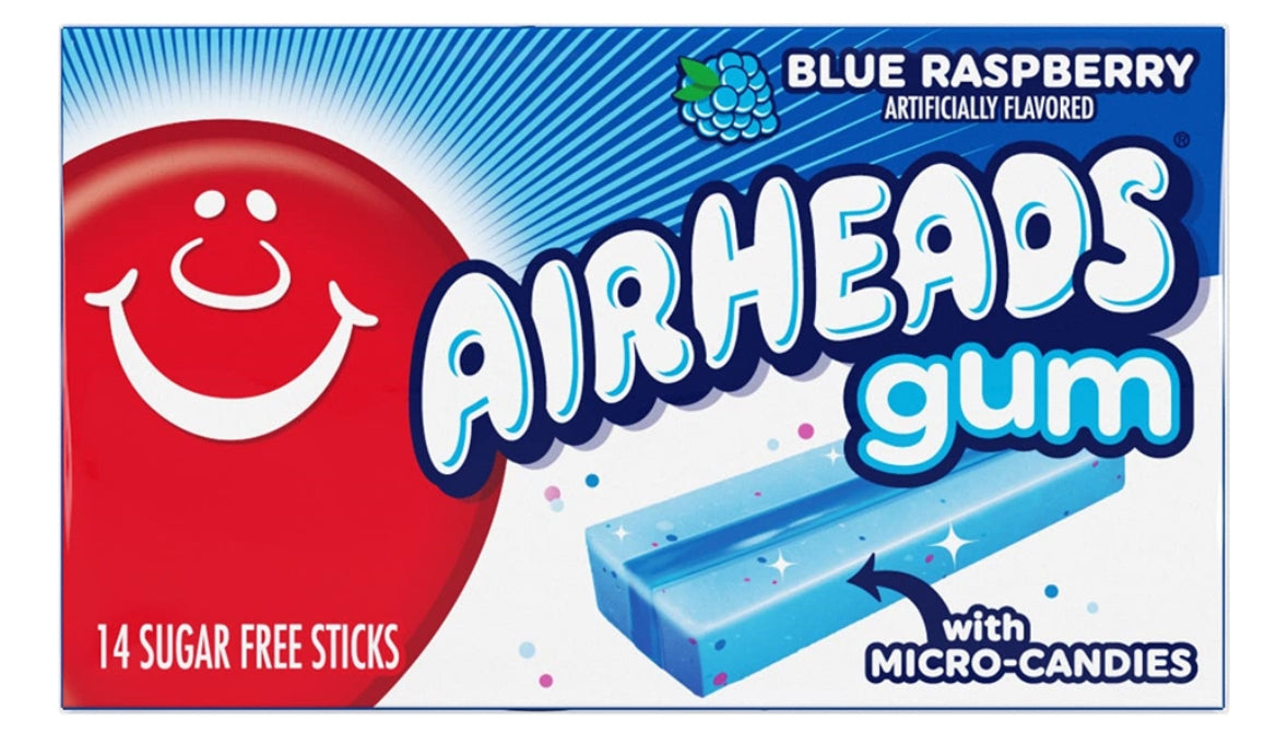 AIRHEAD GUM Blue Raspberry Sin Azúcar x14