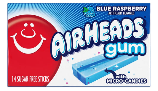 AIRHEAD GUM Blue Raspberry Sin Azúcar x14