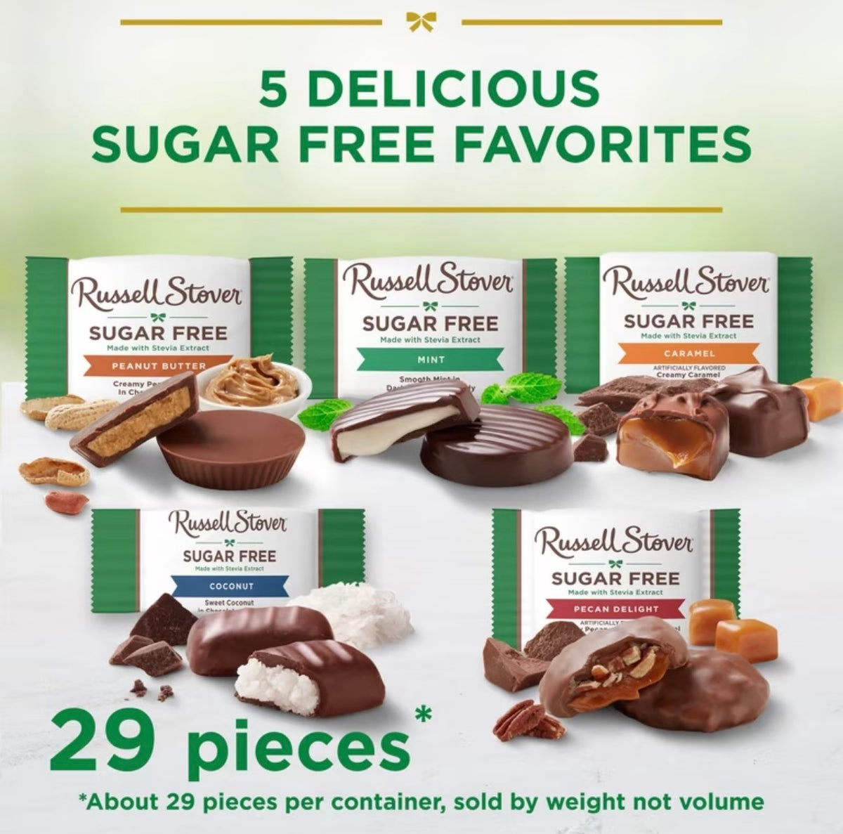 Caramelos Russell Stover Assorted Sugar Free x29 Unidades - 445g