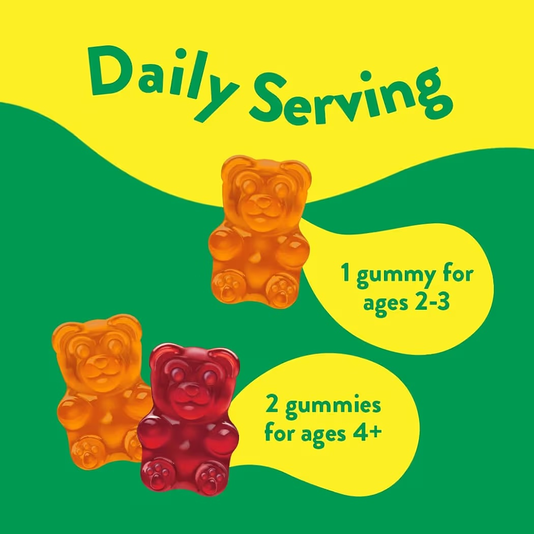 KIDS IMMUNE C: Gomitas L’il Critters + Zinc & Vitamina D Sabor Frutal x190 Unidades