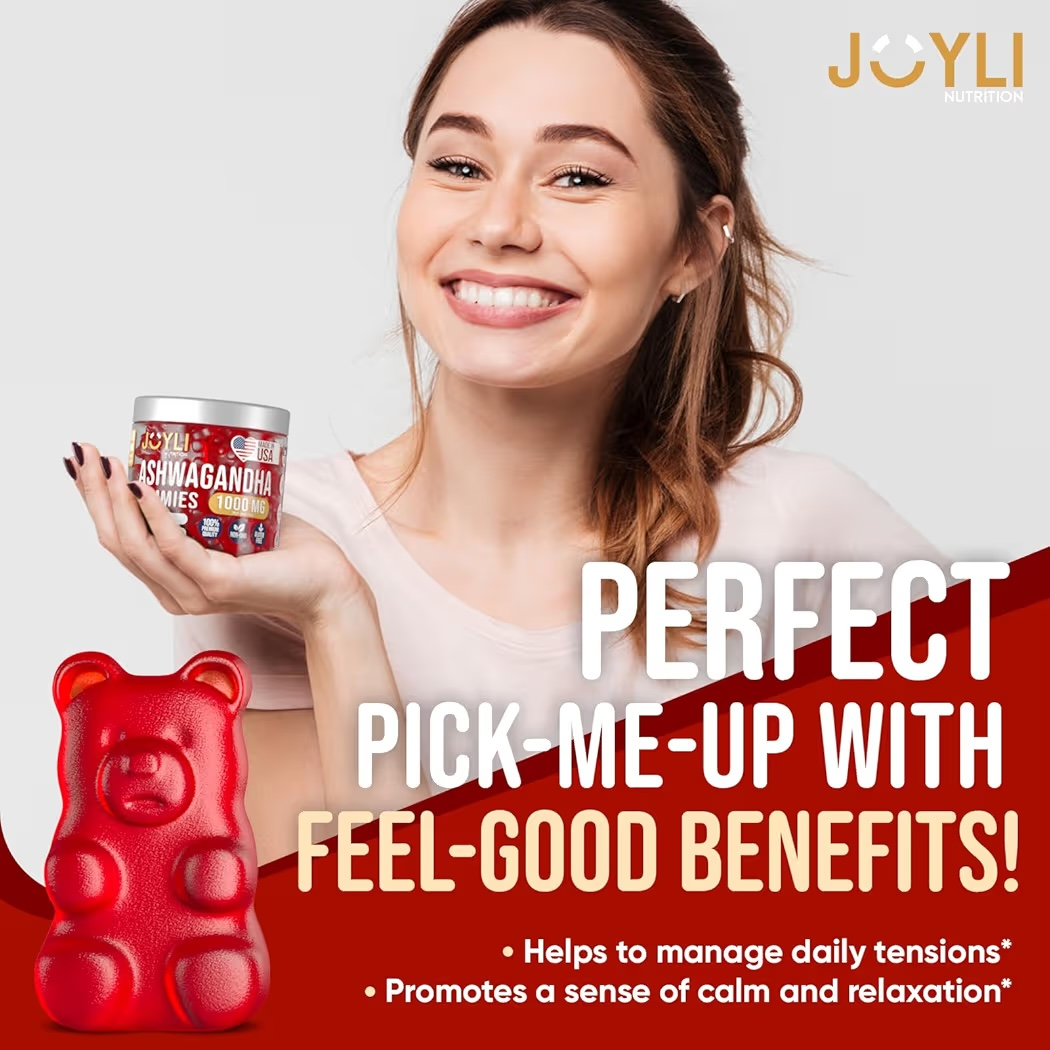 ASHWAGANDHA: Gomitas Naturales Joyli Sin Azúcar x60 Unidades