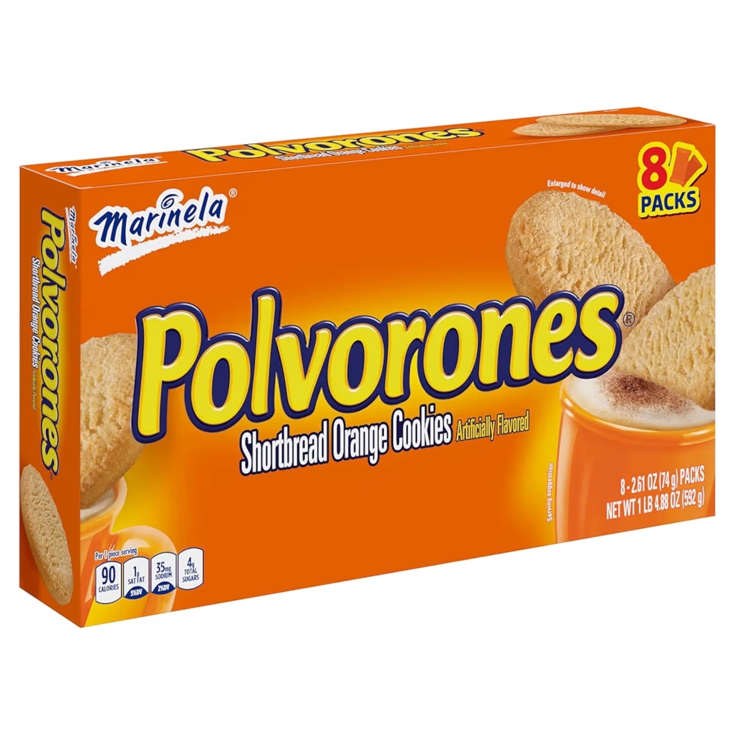 Galletas Marinela Mantequilla Naranja Polvorones x8 Packs - 592g