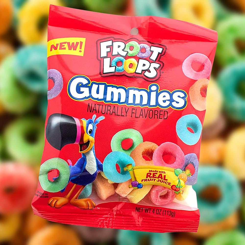 Gomitas Froot Loops Surtidas Jugo de Fruta Real 113g