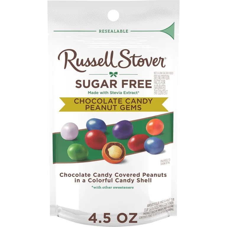 Gemas De Maní + Chocolate Russell Stover Sin Azúcar Tamaño Grande 127g