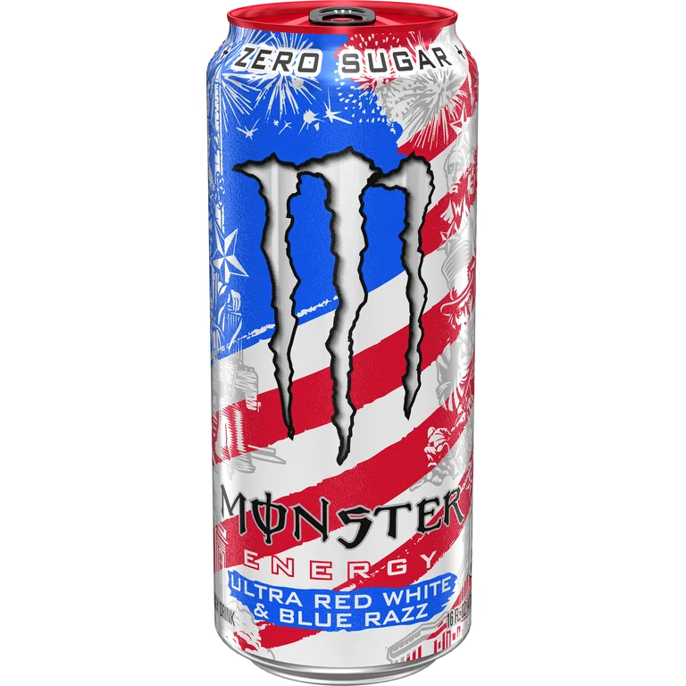 Monster Energy Ultra Red White & Blue Razz Sin Azúcar 473 mL