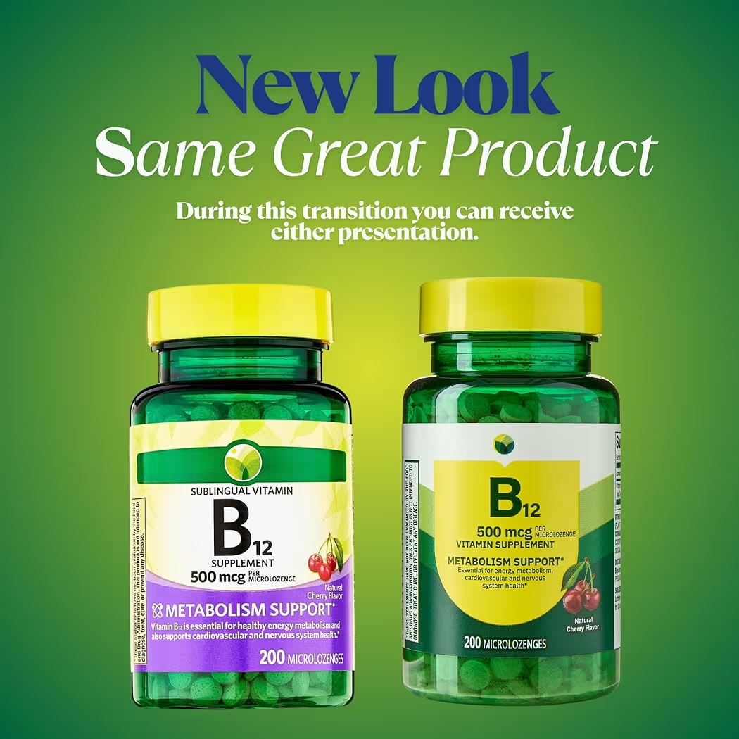 METABOLISM: Micro Pastillas Spring Valley Vitamina B12 Siblingual Sabor Cereza x200 Unidades