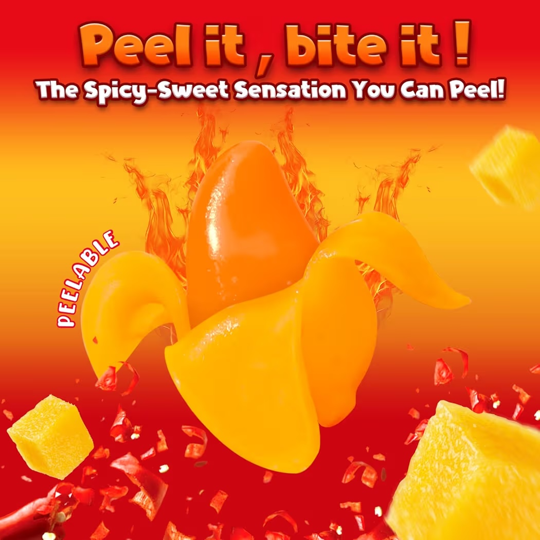 Gomitas Mango Chili Pelables Amos Peelerz Tamaño Grande 240g