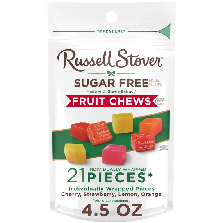 Caramelos Masticables Russell Stover Fruit Chews Sin Azúcar 127g