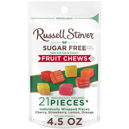 Caramelos Masticables Russell Stover Fruit Chews Sin Azúcar 127g