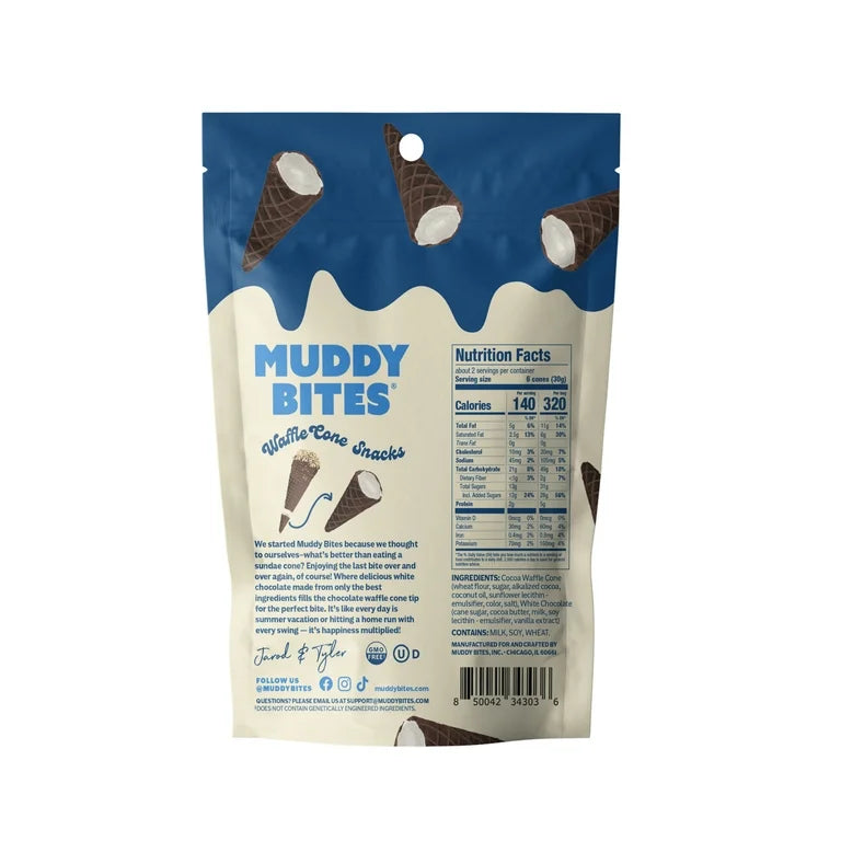 Mini Conos Rellenos Muddy Bites Cookies and Cream 66g