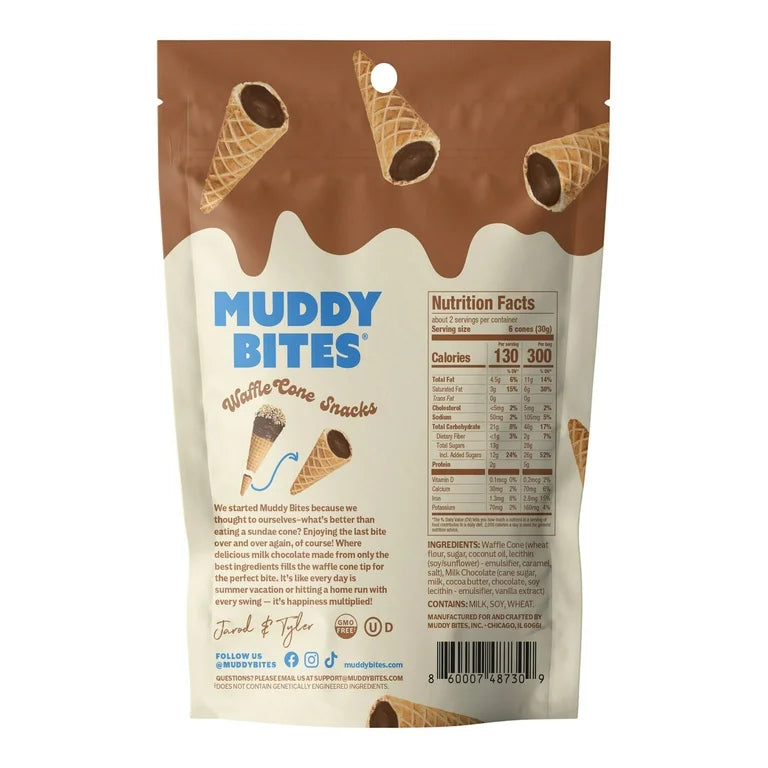 Mini Conos Rellenos Muddy Bites Chocolate 66g