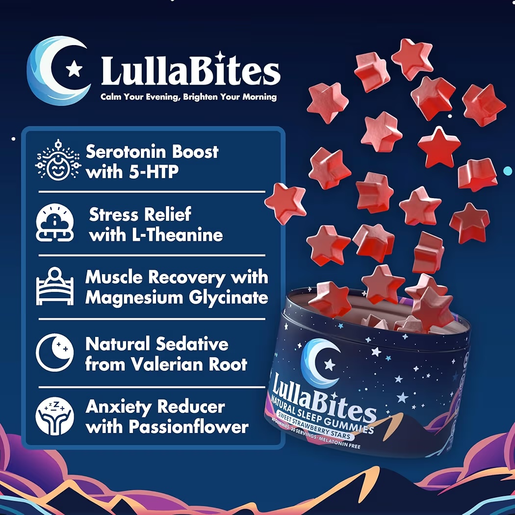 SLEEP: Gomitas Naturales LullaBites Sweet Strawberry Stars