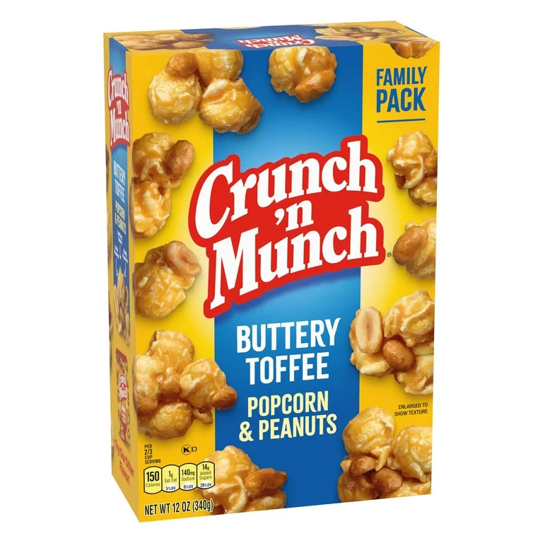 Crispetas Crunch ‘N Munch Buttery Toffee + Maní Tamaño Familiar 340g