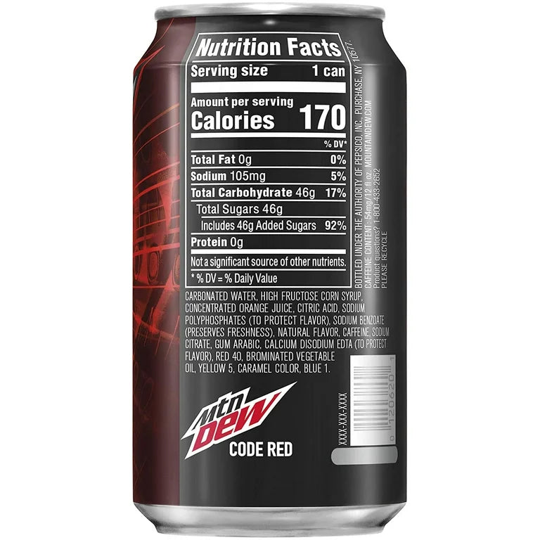 Mountain Dew Code Red Cereza 355 mL – NexoVerse