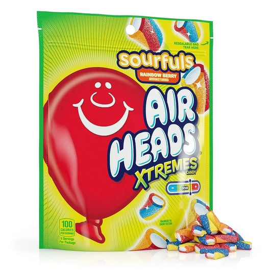 Gomitas Airheads Xtremes Sourfuls Rainbow Berry Tamaño Grande 255g