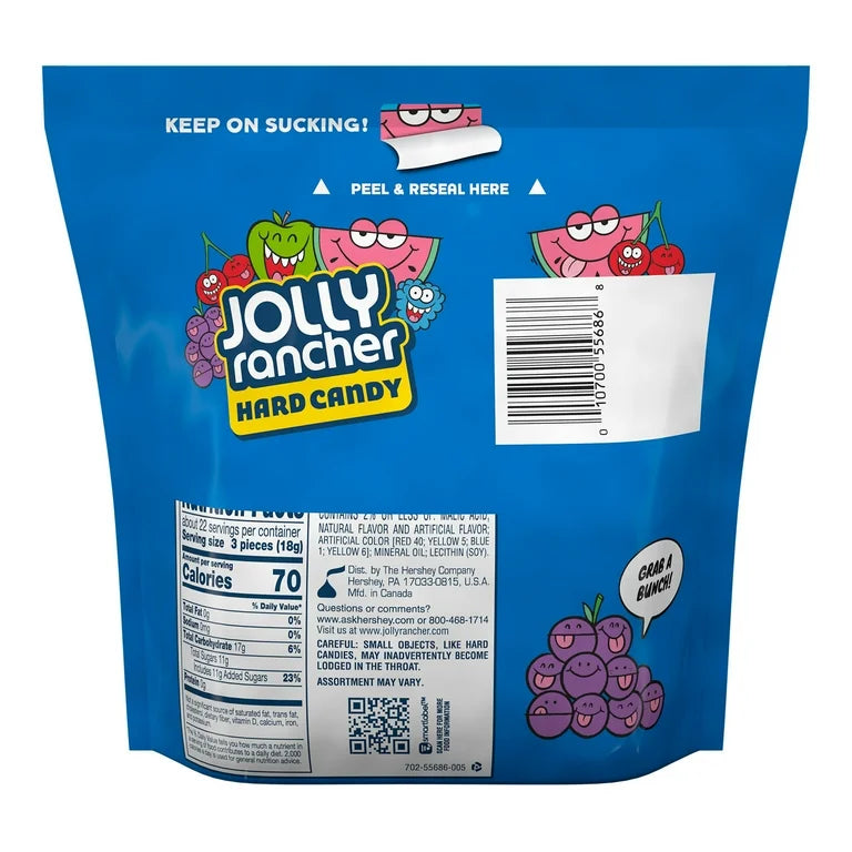 Caramelos Duros Jolly Rancher Surtidos de Frutas Tamaño Grande 396g