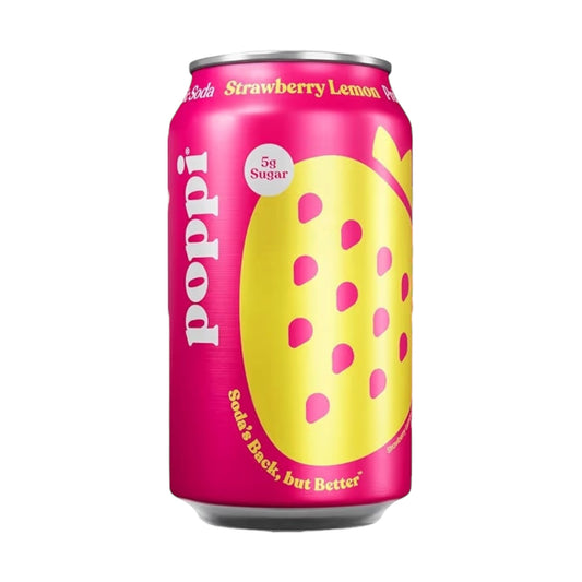 Soda Prebiótica Poppi Strawberry Lemon 355 mL
