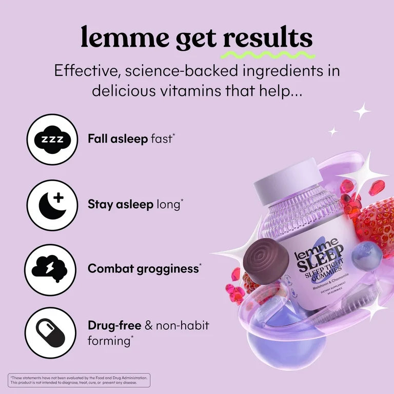 SLEEP: Gomitas Lemme Sleep Melatonin & Magnesium L-Theanine Chamomile x60 Unidades