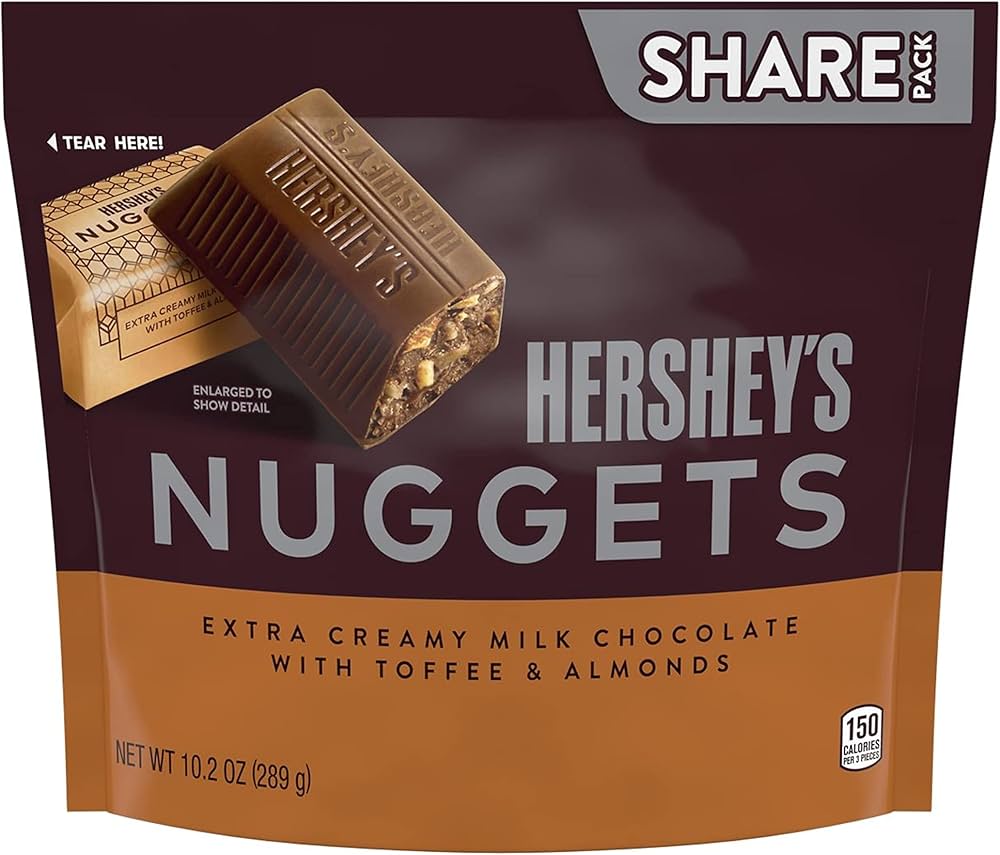 Hershey’s Nuggets Creamy Toffee + Almendras Tamaño Grande 289g