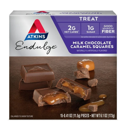 Cuadrados Chocolate & Caramelo Atkins Endulge x15 Unidades - 173g