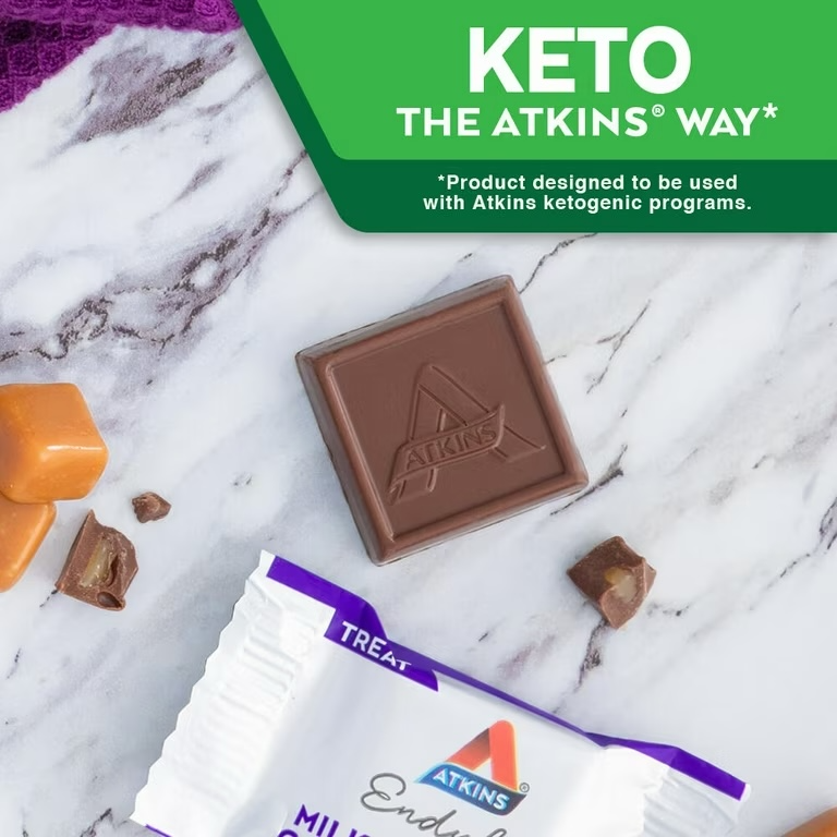 Cuadrados Chocolate & Caramelo Atkins Endulge x15 Unidades - 173g