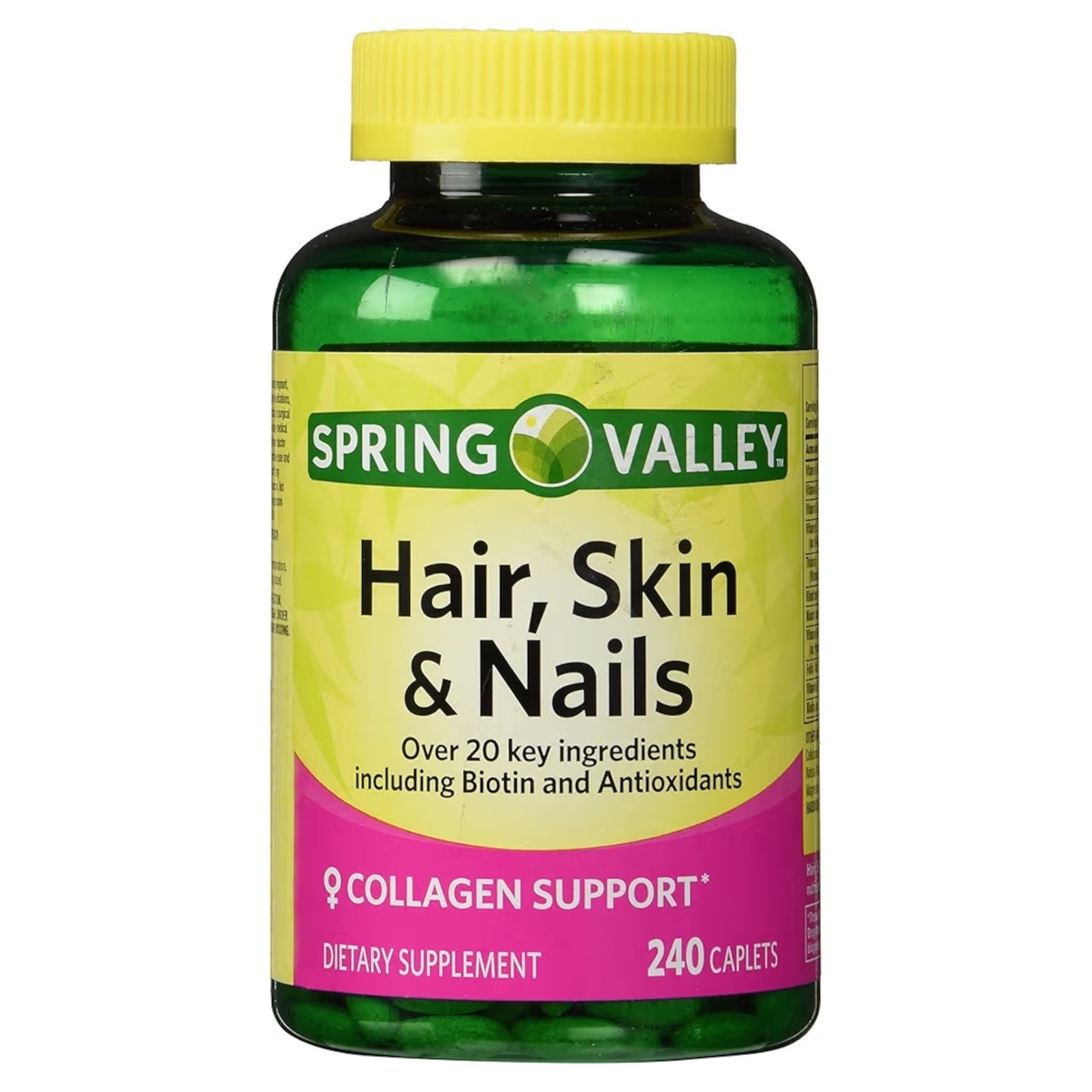 HAIR, SKIN & NAILS: Cápsulas Spring Valley Biotina & Antioxidantes x240 Unidades
