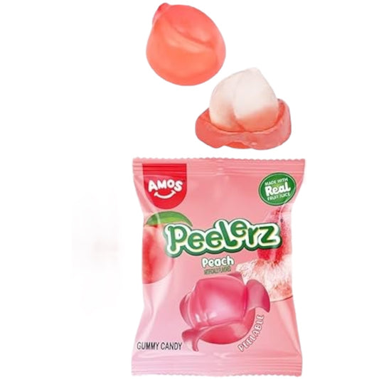 Gomitas de Durazno Pelables Amos Peelerz Tamaño Individual