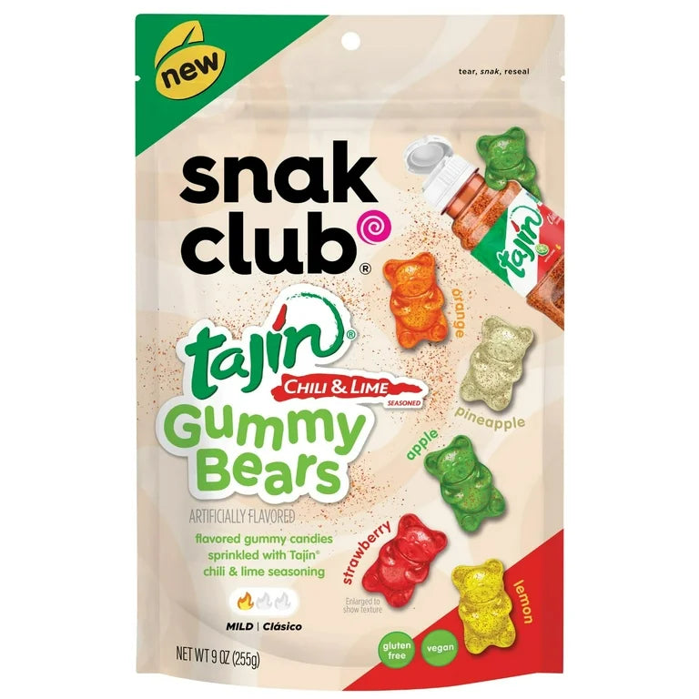 Gomitas Ositos Frutales con Tajín Snak Club Surtidos Tamaño Grande 255g