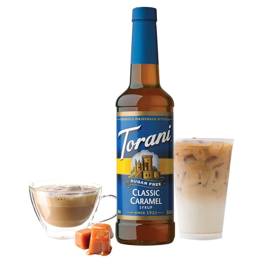 Sirope Torani Classic Caramel Sin Azúcar Tamaño Grande 750 mL