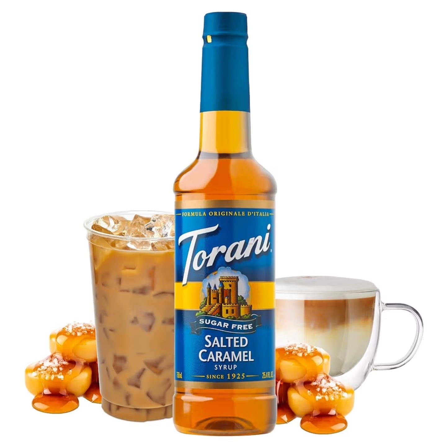Sirope Torani Caramelo Salado Sin Azúcar Tamaño Grande 750 mL