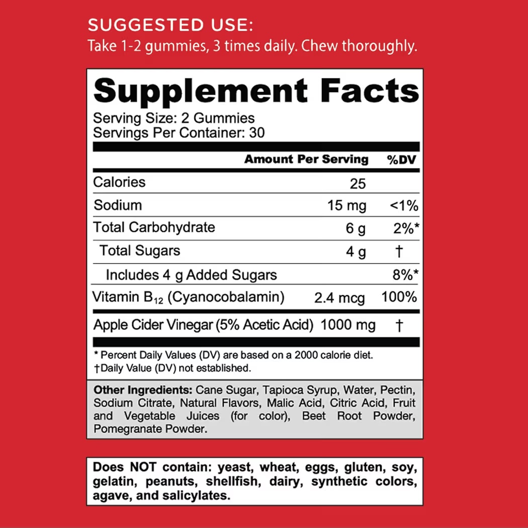 B12: Gomitas Goli Apple Cider Vinegar x60 Unidades