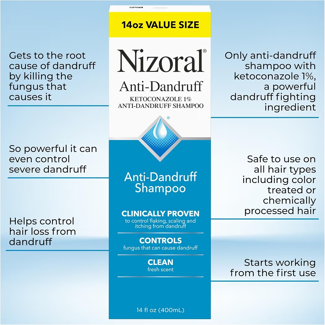 Champú Anticaspa Nizoral 1% Ketoconazol 400 mL