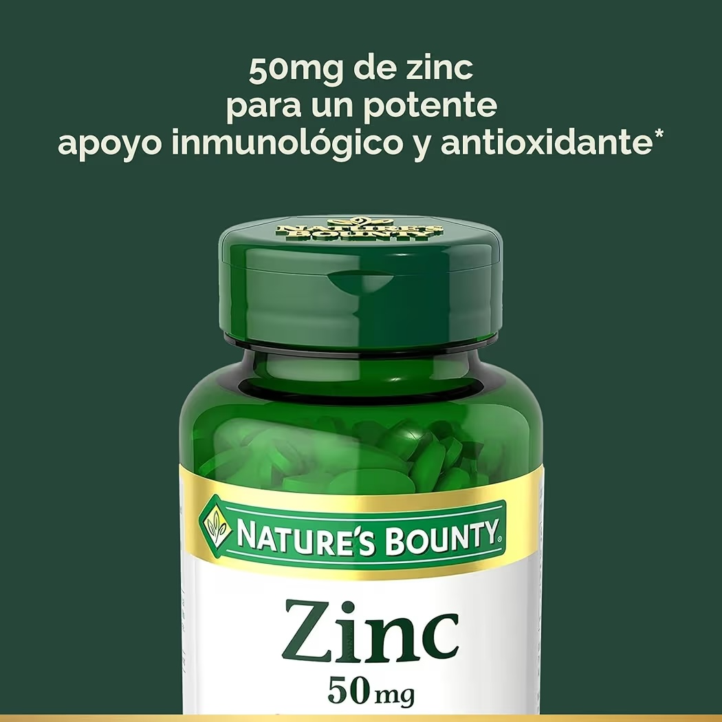 ZINC: Tabletas Nature’s Bounty Zinc 50mg x250 Unidades