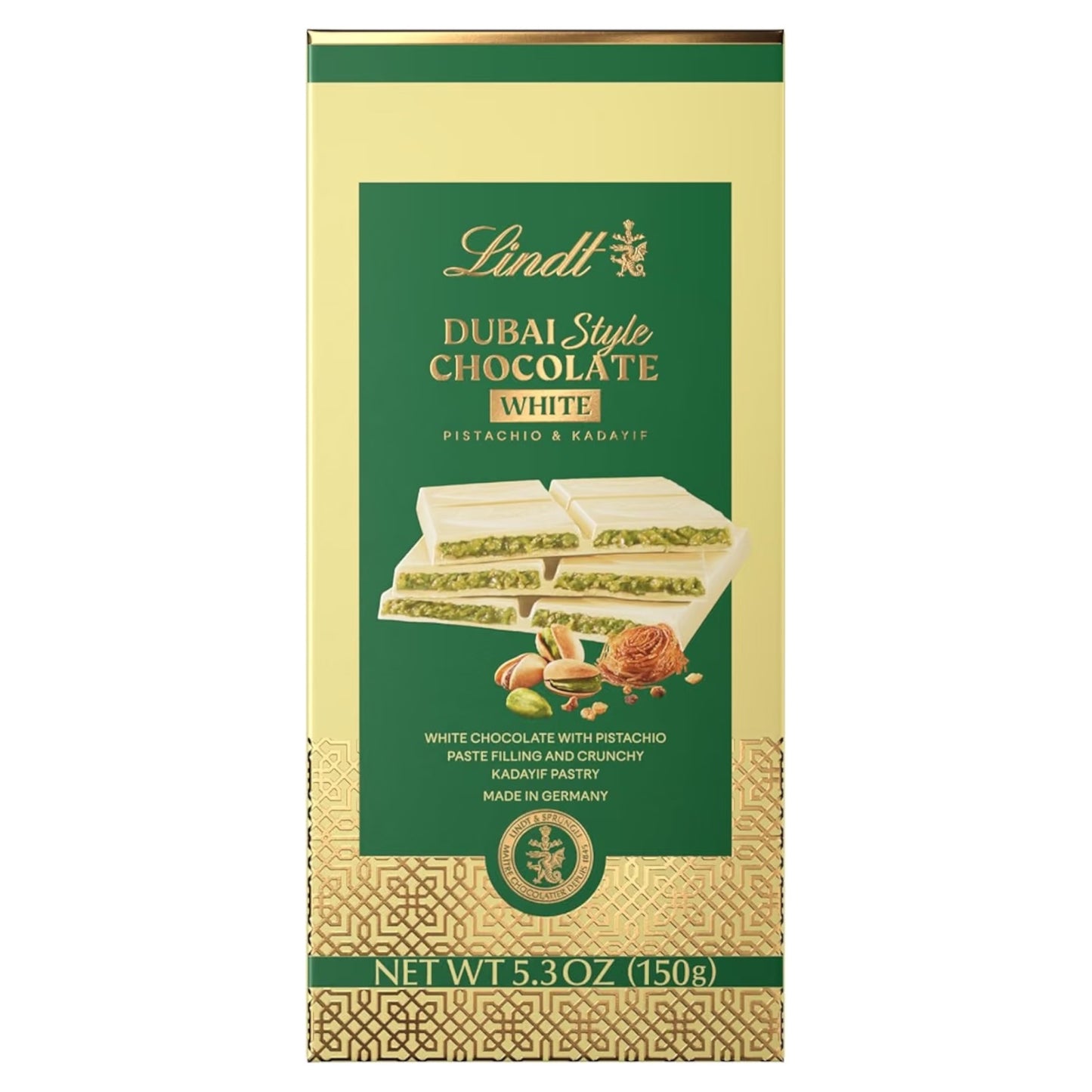 Lindt Dubai Style White Chocolate Pistachio & Kadayif 150g
