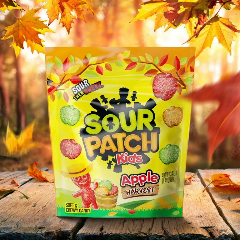 Gomitas Sour Patch Apple Harvest Manzanas de Sabores Tamaño Grande 283g