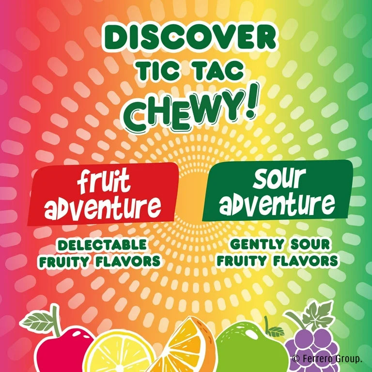 Tic Tac Chewy! Frutal Fruit Adventure Tamaño Grande 51g