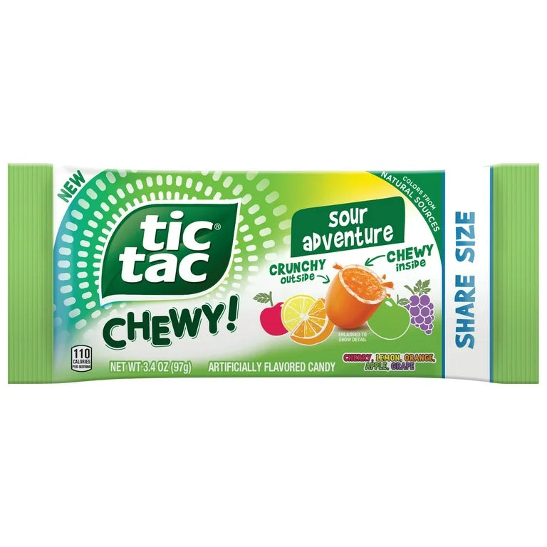 Tic Tac Chewy! Ácido Sour Adventure Tamaño Grande 51g