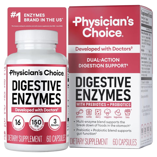 DIGESTIVE: Cápsulas Physician’s Choice Digestive Enzymes Dual Action x60 Unidades