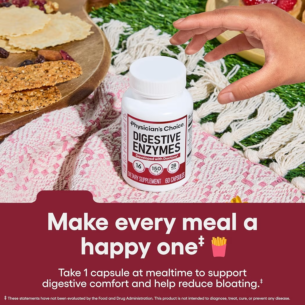 DIGESTIVE: Cápsulas Physician’s Choice Digestive Enzymes Dual Action x60 Unidades
