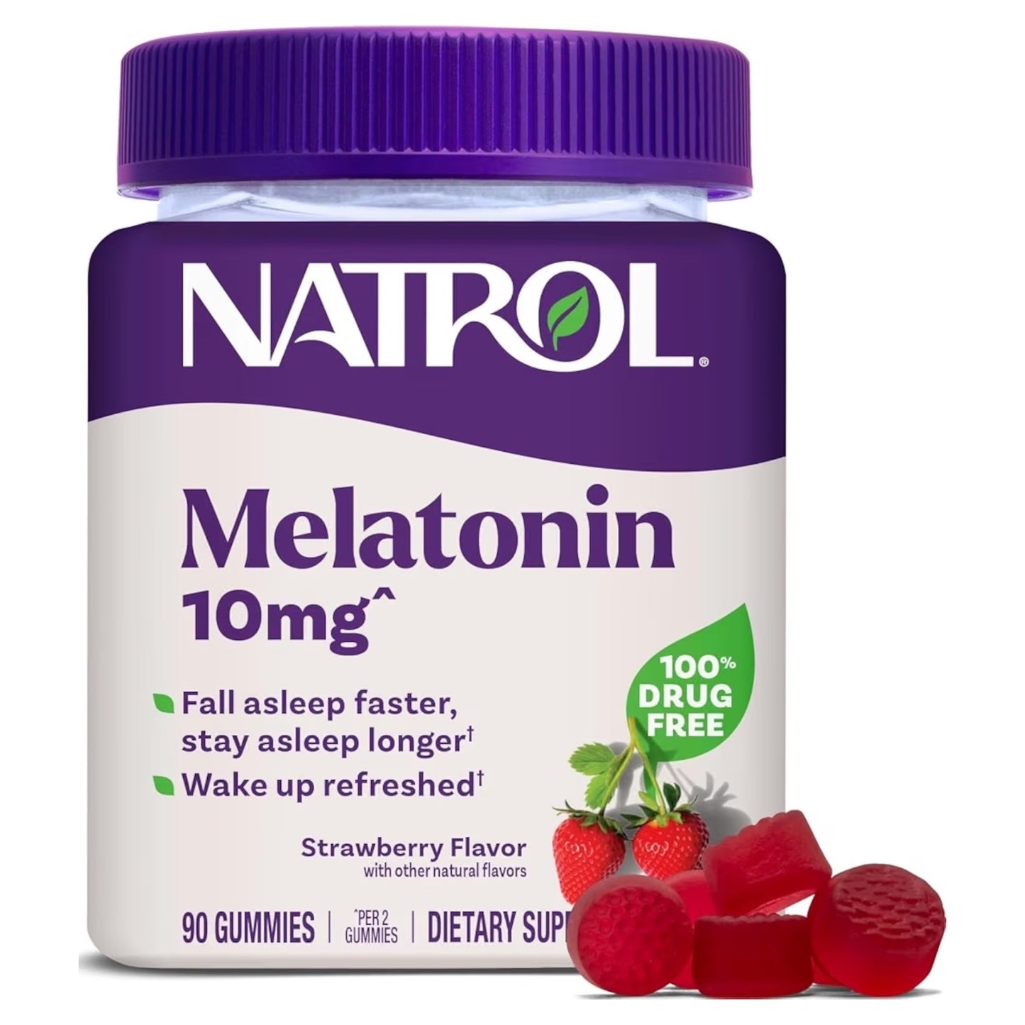 MELATONIN: Gomitas Natrol Apoyo Sueño 10mg Fresa x90 Unidades